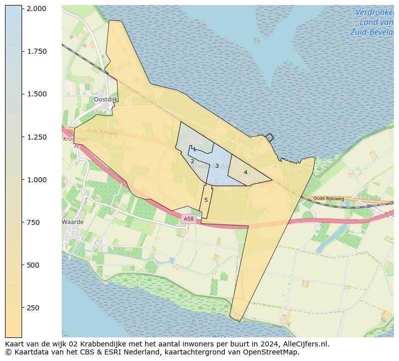 Kaart van de wijk 02 Krabbendijke met het aantal inwoners per buurt in 2024. Op deze pagina vind je veel informatie over inwoners (zoals de verdeling naar leeftijdsgroepen, gezinssamenstelling, geslacht, autochtoon of Nederlands met een immigratie achtergrond,...), woningen (aantallen, types, prijs ontwikkeling, gebruik, type eigendom,...) en méér (autobezit, energieverbruik,...)  op basis van open data van het centraal bureau voor de statistiek en diverse andere bronnen!