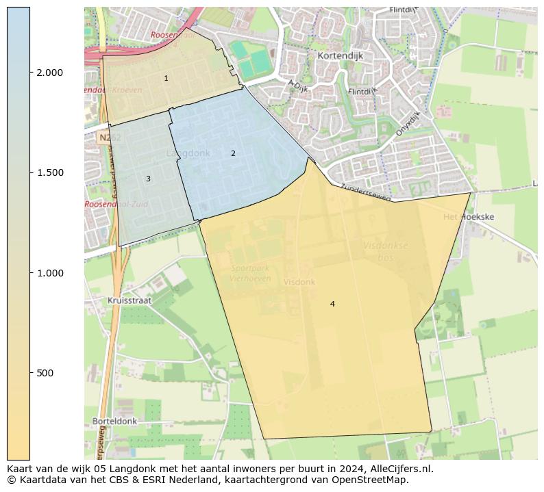 Kaart van de wijk 05 Langdonk met het aantal inwoners per buurt in 2024. Op deze pagina vind je veel informatie over inwoners (zoals de verdeling naar leeftijdsgroepen, gezinssamenstelling, geslacht, autochtoon of Nederlands met een immigratie achtergrond,...), woningen (aantallen, types, prijs ontwikkeling, gebruik, type eigendom,...) en méér (autobezit, energieverbruik,...)  op basis van open data van het centraal bureau voor de statistiek en diverse andere bronnen!