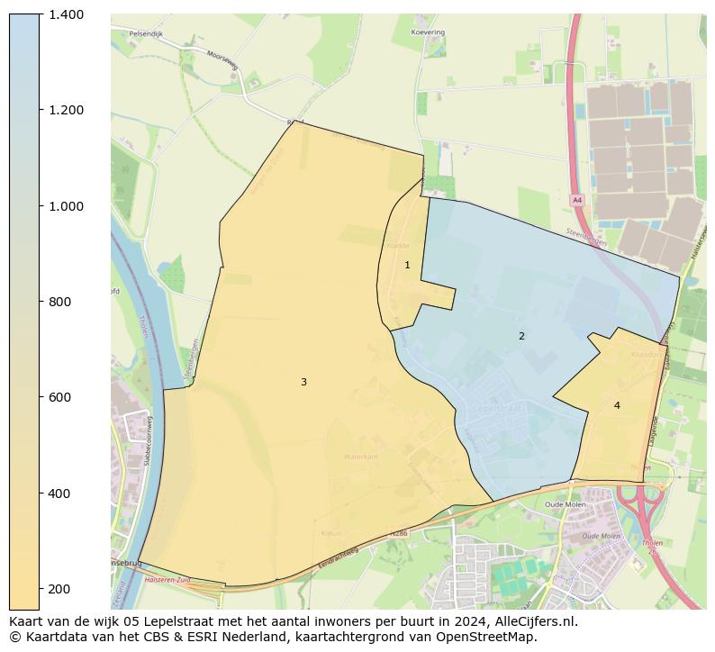 Kaart van de wijk 05 Lepelstraat met het aantal inwoners per buurt in 2024. Op deze pagina vind je veel informatie over inwoners (zoals de verdeling naar leeftijdsgroepen, gezinssamenstelling, geslacht, autochtoon of Nederlands met een immigratie achtergrond,...), woningen (aantallen, types, prijs ontwikkeling, gebruik, type eigendom,...) en méér (autobezit, energieverbruik,...)  op basis van open data van het centraal bureau voor de statistiek en diverse andere bronnen!