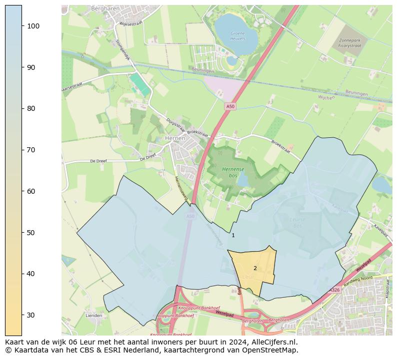 Kaart van de wijk 06 Leur met het aantal inwoners per buurt in 2024. Op deze pagina vind je veel informatie over inwoners (zoals de verdeling naar leeftijdsgroepen, gezinssamenstelling, geslacht, autochtoon of Nederlands met een immigratie achtergrond,...), woningen (aantallen, types, prijs ontwikkeling, gebruik, type eigendom,...) en méér (autobezit, energieverbruik,...)  op basis van open data van het centraal bureau voor de statistiek en diverse andere bronnen!