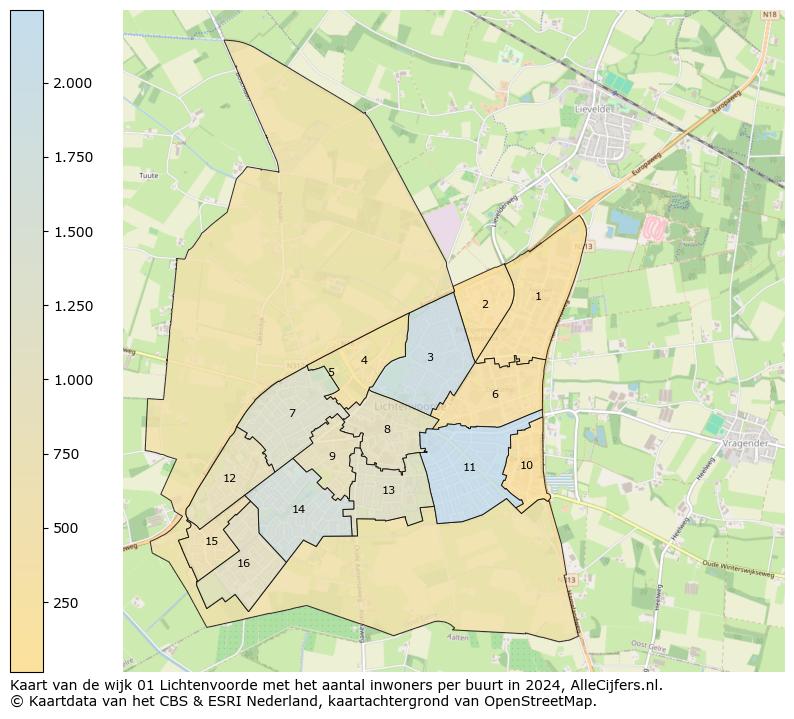 Kaart van de wijk 01 Lichtenvoorde met het aantal inwoners per buurt in 2024. Op deze pagina vind je veel informatie over inwoners (zoals de verdeling naar leeftijdsgroepen, gezinssamenstelling, geslacht, autochtoon of Nederlands met een immigratie achtergrond,...), woningen (aantallen, types, prijs ontwikkeling, gebruik, type eigendom,...) en méér (autobezit, energieverbruik,...)  op basis van open data van het centraal bureau voor de statistiek en diverse andere bronnen!