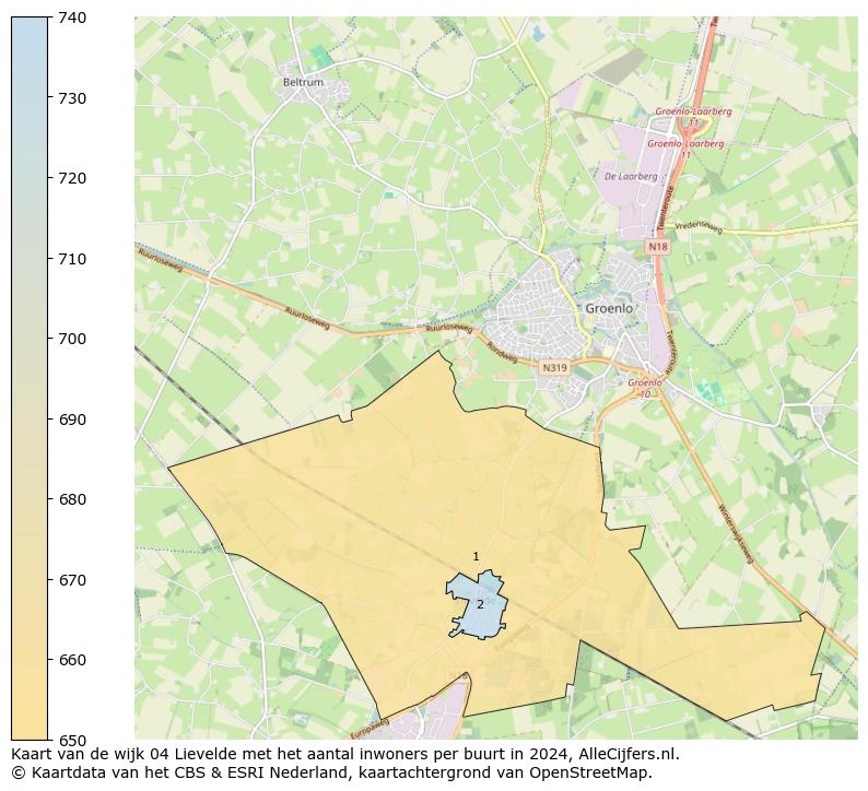 Kaart van de wijk 04 Lievelde met het aantal inwoners per buurt in 2024. Op deze pagina vind je veel informatie over inwoners (zoals de verdeling naar leeftijdsgroepen, gezinssamenstelling, geslacht, autochtoon of Nederlands met een immigratie achtergrond,...), woningen (aantallen, types, prijs ontwikkeling, gebruik, type eigendom,...) en méér (autobezit, energieverbruik,...)  op basis van open data van het centraal bureau voor de statistiek en diverse andere bronnen!