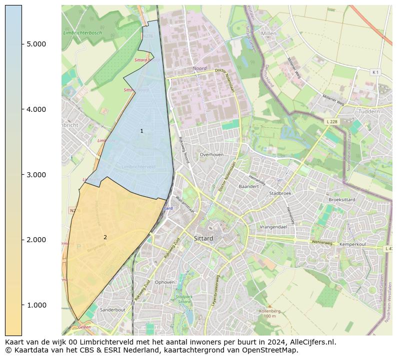 Kaart van de wijk 00 Limbrichterveld met het aantal inwoners per buurt in 2024. Op deze pagina vind je veel informatie over inwoners (zoals de verdeling naar leeftijdsgroepen, gezinssamenstelling, geslacht, autochtoon of Nederlands met een immigratie achtergrond,...), woningen (aantallen, types, prijs ontwikkeling, gebruik, type eigendom,...) en méér (autobezit, energieverbruik,...)  op basis van open data van het centraal bureau voor de statistiek en diverse andere bronnen!