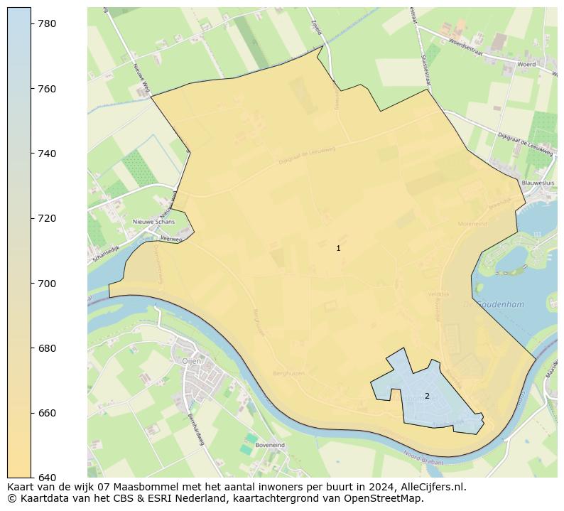 Kaart van de wijk 07 Maasbommel met het aantal inwoners per buurt in 2024. Op deze pagina vind je veel informatie over inwoners (zoals de verdeling naar leeftijdsgroepen, gezinssamenstelling, geslacht, autochtoon of Nederlands met een immigratie achtergrond,...), woningen (aantallen, types, prijs ontwikkeling, gebruik, type eigendom,...) en méér (autobezit, energieverbruik,...)  op basis van open data van het centraal bureau voor de statistiek en diverse andere bronnen!