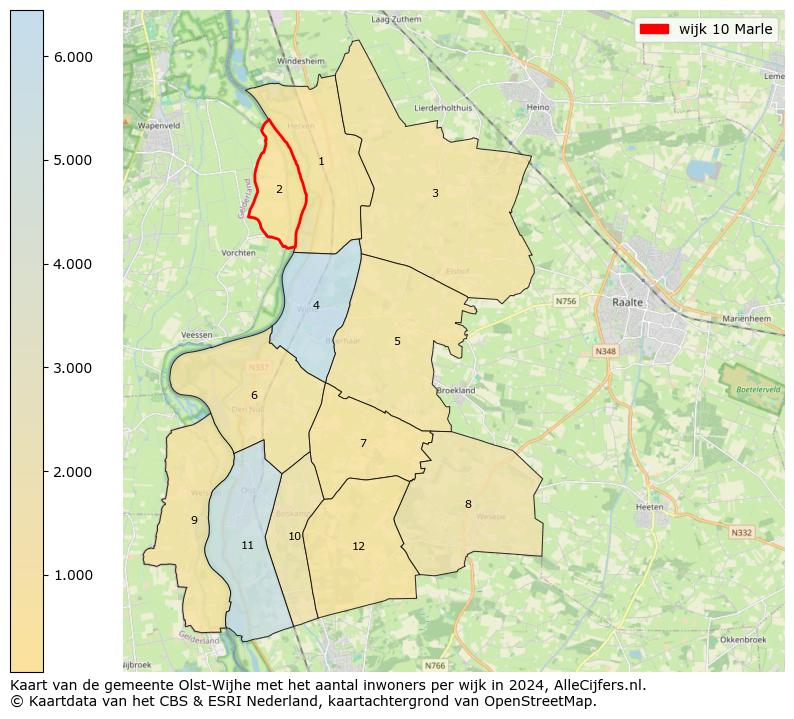 Kaart van de gemeente Olst-Wijhe met het aantal inwoners per wijk in 2024. Op deze pagina vind je veel informatie over inwoners (zoals de verdeling naar leeftijdsgroepen, gezinssamenstelling, geslacht, autochtoon of Nederlands met een immigratie achtergrond,...), woningen (aantallen, types, prijs ontwikkeling, gebruik, type eigendom,...) en méér (autobezit, energieverbruik,...)  op basis van open data van het centraal bureau voor de statistiek en diverse andere bronnen!