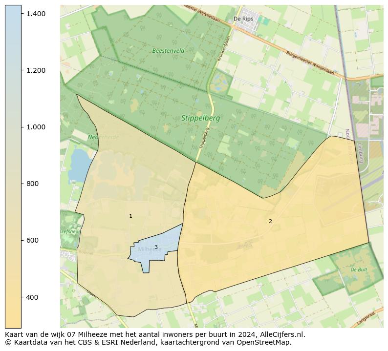 Kaart van de wijk 07 Milheeze met het aantal inwoners per buurt in 2024. Op deze pagina vind je veel informatie over inwoners (zoals de verdeling naar leeftijdsgroepen, gezinssamenstelling, geslacht, autochtoon of Nederlands met een immigratie achtergrond,...), woningen (aantallen, types, prijs ontwikkeling, gebruik, type eigendom,...) en méér (autobezit, energieverbruik,...)  op basis van open data van het centraal bureau voor de statistiek en diverse andere bronnen!