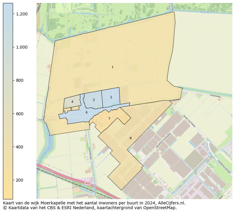 Kaart van de wijk Moerkapelle met het aantal inwoners per buurt in 2024. Op deze pagina vind je veel informatie over inwoners (zoals de verdeling naar leeftijdsgroepen, gezinssamenstelling, geslacht, autochtoon of Nederlands met een immigratie achtergrond,...), woningen (aantallen, types, prijs ontwikkeling, gebruik, type eigendom,...) en méér (autobezit, energieverbruik,...)  op basis van open data van het centraal bureau voor de statistiek en diverse andere bronnen!