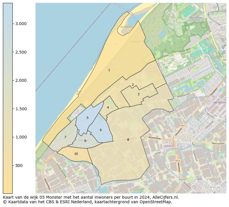 Kaart van de wijk 05 Monster met het aantal inwoners per buurt in 2024. Op deze pagina vind je veel informatie over inwoners (zoals de verdeling naar leeftijdsgroepen, gezinssamenstelling, geslacht, autochtoon of Nederlands met een immigratie achtergrond,...), woningen (aantallen, types, prijs ontwikkeling, gebruik, type eigendom,...) en méér (autobezit, energieverbruik,...)  op basis van open data van het centraal bureau voor de statistiek en diverse andere bronnen!