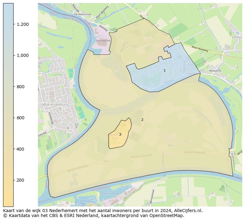 Kaart van de wijk 03 Nederhemert met het aantal inwoners per buurt in 2024. Op deze pagina vind je veel informatie over inwoners (zoals de verdeling naar leeftijdsgroepen, gezinssamenstelling, geslacht, autochtoon of Nederlands met een immigratie achtergrond,...), woningen (aantallen, types, prijs ontwikkeling, gebruik, type eigendom,...) en méér (autobezit, energieverbruik,...)  op basis van open data van het centraal bureau voor de statistiek en diverse andere bronnen!