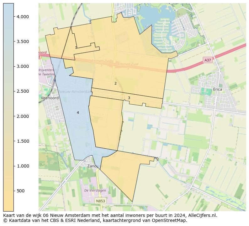 Kaart van de wijk 06 Nieuw Amsterdam met het aantal inwoners per buurt in 2024. Op deze pagina vind je veel informatie over inwoners (zoals de verdeling naar leeftijdsgroepen, gezinssamenstelling, geslacht, autochtoon of Nederlands met een immigratie achtergrond,...), woningen (aantallen, types, prijs ontwikkeling, gebruik, type eigendom,...) en méér (autobezit, energieverbruik,...)  op basis van open data van het centraal bureau voor de statistiek en diverse andere bronnen!