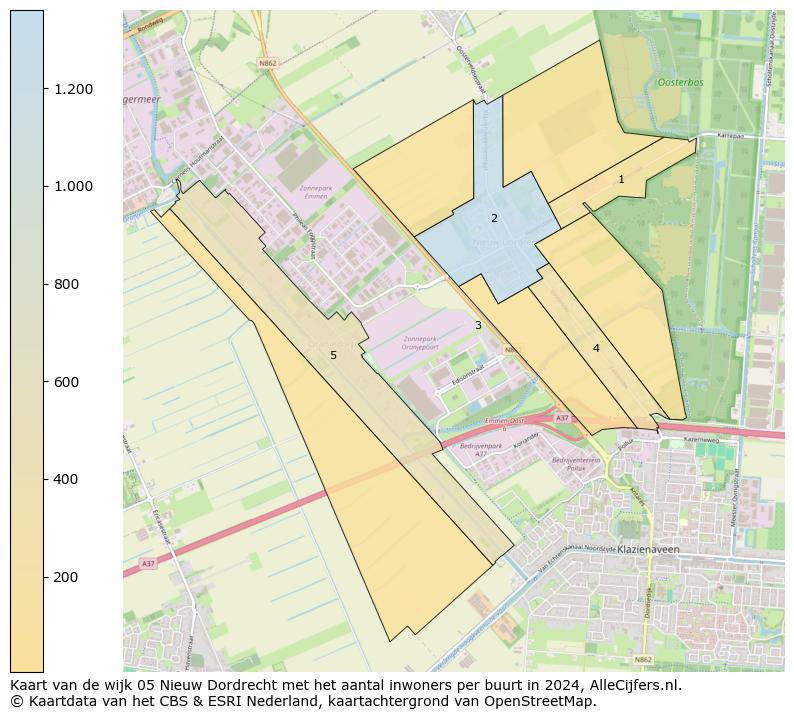 Kaart van de wijk 05 Nieuw Dordrecht met het aantal inwoners per buurt in 2024. Op deze pagina vind je veel informatie over inwoners (zoals de verdeling naar leeftijdsgroepen, gezinssamenstelling, geslacht, autochtoon of Nederlands met een immigratie achtergrond,...), woningen (aantallen, types, prijs ontwikkeling, gebruik, type eigendom,...) en méér (autobezit, energieverbruik,...)  op basis van open data van het centraal bureau voor de statistiek en diverse andere bronnen!