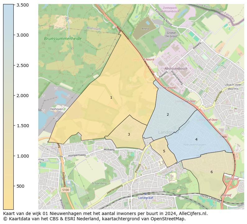 Kaart van de wijk 01 Nieuwenhagen met het aantal inwoners per buurt in 2024. Op deze pagina vind je veel informatie over inwoners (zoals de verdeling naar leeftijdsgroepen, gezinssamenstelling, geslacht, autochtoon of Nederlands met een immigratie achtergrond,...), woningen (aantallen, types, prijs ontwikkeling, gebruik, type eigendom,...) en méér (autobezit, energieverbruik,...)  op basis van open data van het centraal bureau voor de statistiek en diverse andere bronnen!