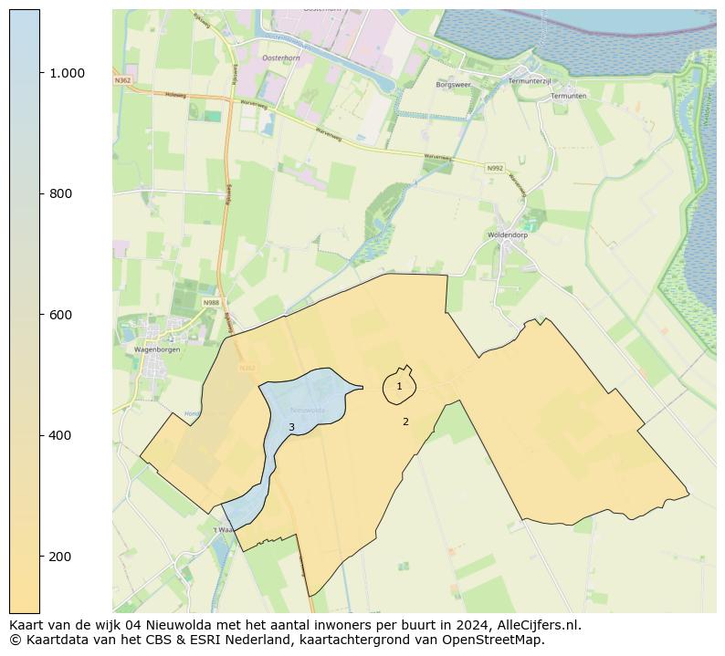 Kaart van de wijk 04 Nieuwolda met het aantal inwoners per buurt in 2024. Op deze pagina vind je veel informatie over inwoners (zoals de verdeling naar leeftijdsgroepen, gezinssamenstelling, geslacht, autochtoon of Nederlands met een immigratie achtergrond,...), woningen (aantallen, types, prijs ontwikkeling, gebruik, type eigendom,...) en méér (autobezit, energieverbruik,...)  op basis van open data van het centraal bureau voor de statistiek en diverse andere bronnen!