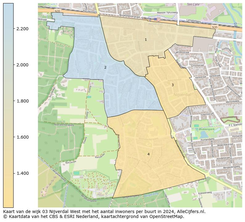 Kaart van de wijk 03 Nijverdal West met het aantal inwoners per buurt in 2024. Op deze pagina vind je veel informatie over inwoners (zoals de verdeling naar leeftijdsgroepen, gezinssamenstelling, geslacht, autochtoon of Nederlands met een immigratie achtergrond,...), woningen (aantallen, types, prijs ontwikkeling, gebruik, type eigendom,...) en méér (autobezit, energieverbruik,...)  op basis van open data van het centraal bureau voor de statistiek en diverse andere bronnen!