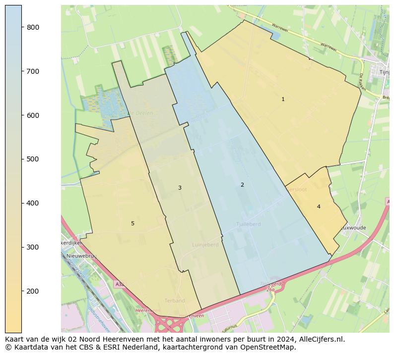 Kaart van de wijk 02 Noord Heerenveen met het aantal inwoners per buurt in 2024. Op deze pagina vind je veel informatie over inwoners (zoals de verdeling naar leeftijdsgroepen, gezinssamenstelling, geslacht, autochtoon of Nederlands met een immigratie achtergrond,...), woningen (aantallen, types, prijs ontwikkeling, gebruik, type eigendom,...) en méér (autobezit, energieverbruik,...)  op basis van open data van het Centraal Bureau voor de Statistiek en diverse andere bronnen!