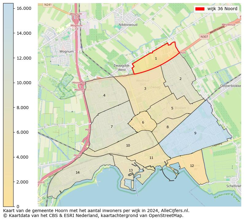 Kaart van de gemeente Hoorn met het aantal inwoners per wijk in 2024. Op deze pagina vind je veel informatie over inwoners (zoals de verdeling naar leeftijdsgroepen, gezinssamenstelling, geslacht, autochtoon of Nederlands met een immigratie achtergrond,...), woningen (aantallen, types, prijs ontwikkeling, gebruik, type eigendom,...) en méér (autobezit, energieverbruik,...)  op basis van open data van het centraal bureau voor de statistiek en diverse andere bronnen!