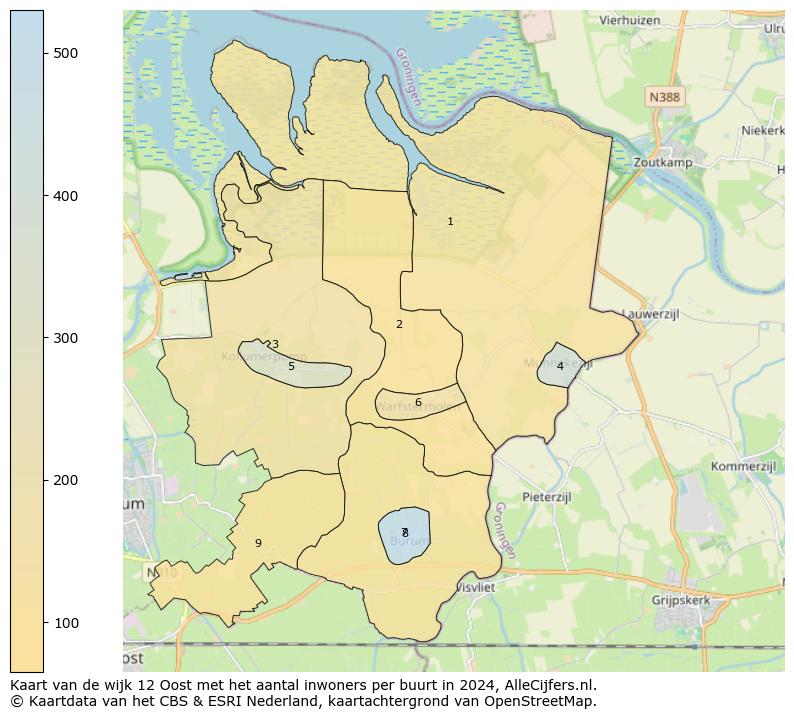 Kaart van de wijk 12 Oost met het aantal inwoners per buurt in 2024. Op deze pagina vind je veel informatie over inwoners (zoals de verdeling naar leeftijdsgroepen, gezinssamenstelling, geslacht, autochtoon of Nederlands met een immigratie achtergrond,...), woningen (aantallen, types, prijs ontwikkeling, gebruik, type eigendom,...) en méér (autobezit, energieverbruik,...)  op basis van open data van het centraal bureau voor de statistiek en diverse andere bronnen!