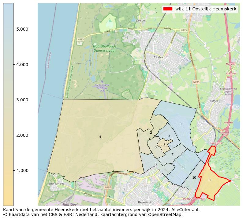 Kaart van de gemeente Heemskerk met het aantal inwoners per wijk in 2024. Op deze pagina vind je veel informatie over inwoners (zoals de verdeling naar leeftijdsgroepen, gezinssamenstelling, geslacht, autochtoon of Nederlands met een immigratie achtergrond,...), woningen (aantallen, types, prijs ontwikkeling, gebruik, type eigendom,...) en méér (autobezit, energieverbruik,...)  op basis van open data van het centraal bureau voor de statistiek en diverse andere bronnen!