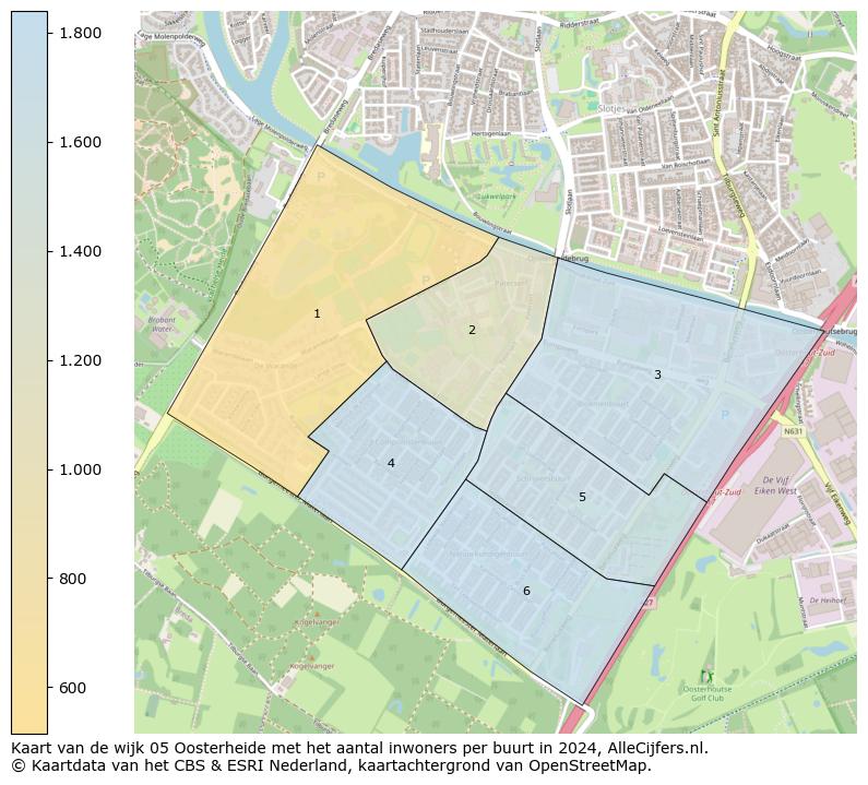 Kaart van de wijk 05 Oosterheide met het aantal inwoners per buurt in 2024. Op deze pagina vind je veel informatie over inwoners (zoals de verdeling naar leeftijdsgroepen, gezinssamenstelling, geslacht, autochtoon of Nederlands met een immigratie achtergrond,...), woningen (aantallen, types, prijs ontwikkeling, gebruik, type eigendom,...) en méér (autobezit, energieverbruik,...)  op basis van open data van het Centraal Bureau voor de Statistiek en diverse andere bronnen!