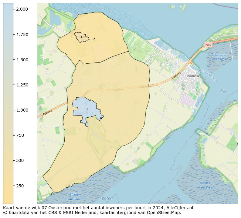 Kaart van de wijk 07 Oosterland met het aantal inwoners per buurt in 2024. Op deze pagina vind je veel informatie over inwoners (zoals de verdeling naar leeftijdsgroepen, gezinssamenstelling, geslacht, autochtoon of Nederlands met een immigratie achtergrond,...), woningen (aantallen, types, prijs ontwikkeling, gebruik, type eigendom,...) en méér (autobezit, energieverbruik,...)  op basis van open data van het Centraal Bureau voor de Statistiek en diverse andere bronnen!