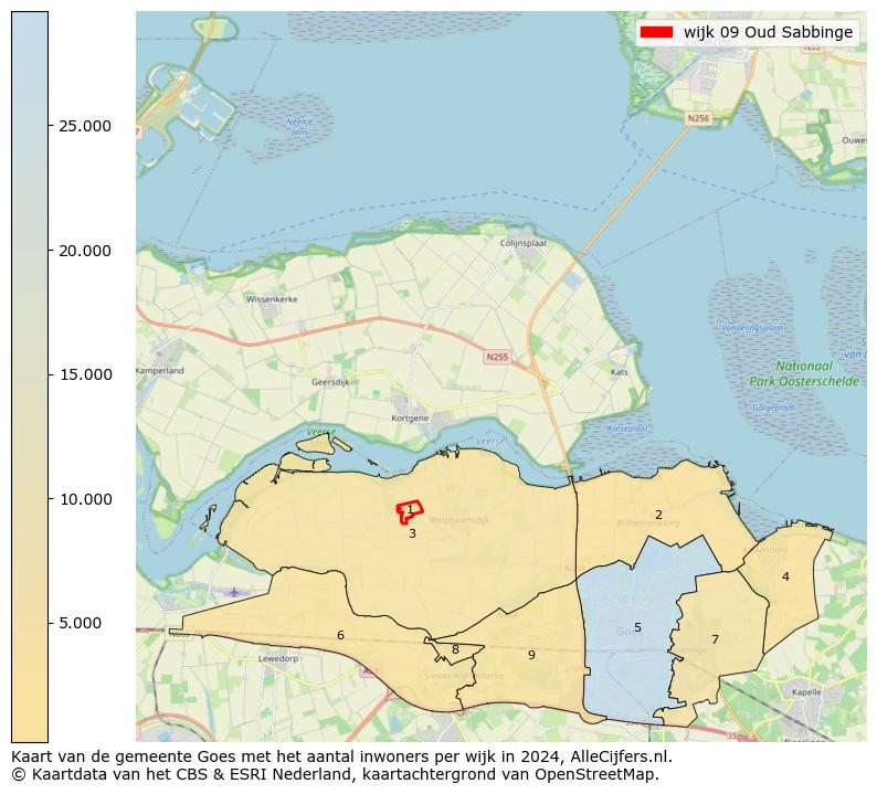 Kaart van de gemeente Goes met het aantal inwoners per wijk in 2024. Op deze pagina vind je veel informatie over inwoners (zoals de verdeling naar leeftijdsgroepen, gezinssamenstelling, geslacht, autochtoon of Nederlands met een immigratie achtergrond,...), woningen (aantallen, types, prijs ontwikkeling, gebruik, type eigendom,...) en méér (autobezit, energieverbruik,...)  op basis van open data van het centraal bureau voor de statistiek en diverse andere bronnen!