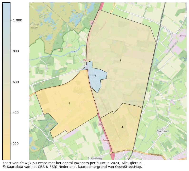 Kaart van de wijk 60 Pesse met het aantal inwoners per buurt in 2024. Op deze pagina vind je veel informatie over inwoners (zoals de verdeling naar leeftijdsgroepen, gezinssamenstelling, geslacht, autochtoon of Nederlands met een immigratie achtergrond,...), woningen (aantallen, types, prijs ontwikkeling, gebruik, type eigendom,...) en méér (autobezit, energieverbruik,...)  op basis van open data van het Centraal Bureau voor de Statistiek en diverse andere bronnen!