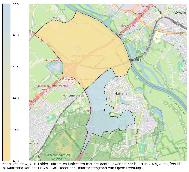 Kaart van de wijk 01 Polder Hattem en Molecaten met het aantal inwoners per buurt in 2024. Op deze pagina vind je veel informatie over inwoners (zoals de verdeling naar leeftijdsgroepen, gezinssamenstelling, geslacht, autochtoon of Nederlands met een immigratie achtergrond,...), woningen (aantallen, types, prijs ontwikkeling, gebruik, type eigendom,...) en méér (autobezit, energieverbruik,...)  op basis van open data van het centraal bureau voor de statistiek en diverse andere bronnen!