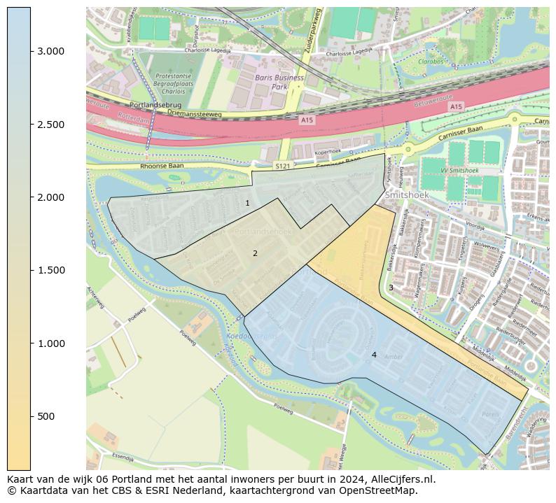 Kaart van de wijk 06 Portland met het aantal inwoners per buurt in 2024. Op deze pagina vind je veel informatie over inwoners (zoals de verdeling naar leeftijdsgroepen, gezinssamenstelling, geslacht, autochtoon of Nederlands met een immigratie achtergrond,...), woningen (aantallen, types, prijs ontwikkeling, gebruik, type eigendom,...) en méér (autobezit, energieverbruik,...)  op basis van open data van het centraal bureau voor de statistiek en diverse andere bronnen!