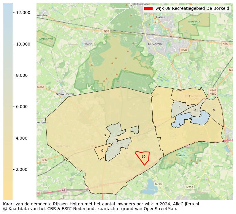 Kaart van de gemeente Rijssen-Holten met het aantal inwoners per wijk in 2024. Op deze pagina vind je veel informatie over inwoners (zoals de verdeling naar leeftijdsgroepen, gezinssamenstelling, geslacht, autochtoon of Nederlands met een immigratie achtergrond,...), woningen (aantallen, types, prijs ontwikkeling, gebruik, type eigendom,...) en méér (autobezit, energieverbruik,...)  op basis van open data van het centraal bureau voor de statistiek en diverse andere bronnen!