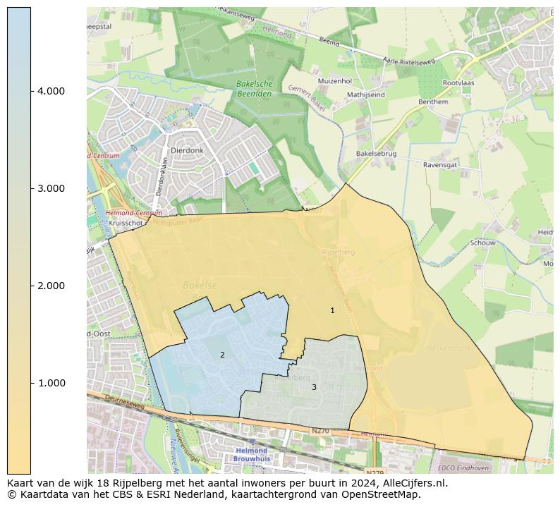 Kaart van de wijk 18 Rijpelberg met het aantal inwoners per buurt in 2024. Op deze pagina vind je veel informatie over inwoners (zoals de verdeling naar leeftijdsgroepen, gezinssamenstelling, geslacht, autochtoon of Nederlands met een immigratie achtergrond,...), woningen (aantallen, types, prijs ontwikkeling, gebruik, type eigendom,...) en méér (autobezit, energieverbruik,...)  op basis van open data van het centraal bureau voor de statistiek en diverse andere bronnen!