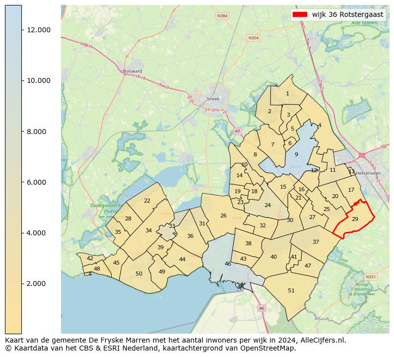 Kaart van de gemeente De Fryske Marren met het aantal inwoners per wijk in 2024. Op deze pagina vind je veel informatie over inwoners (zoals de verdeling naar leeftijdsgroepen, gezinssamenstelling, geslacht, autochtoon of Nederlands met een immigratie achtergrond,...), woningen (aantallen, types, prijs ontwikkeling, gebruik, type eigendom,...) en méér (autobezit, energieverbruik,...)  op basis van open data van het centraal bureau voor de statistiek en diverse andere bronnen!