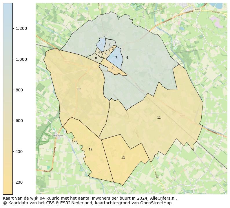 Kaart van de wijk 04 Ruurlo met het aantal inwoners per buurt in 2024. Op deze pagina vind je veel informatie over inwoners (zoals de verdeling naar leeftijdsgroepen, gezinssamenstelling, geslacht, autochtoon of Nederlands met een immigratie achtergrond,...), woningen (aantallen, types, prijs ontwikkeling, gebruik, type eigendom,...) en méér (autobezit, energieverbruik,...)  op basis van open data van het centraal bureau voor de statistiek en diverse andere bronnen!