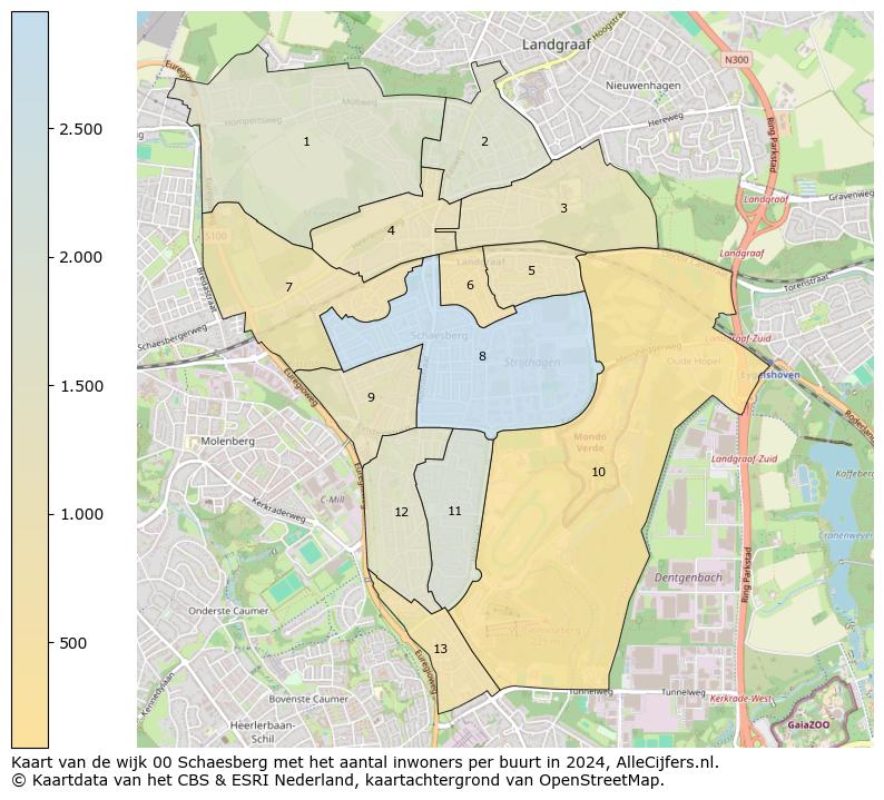 Kaart van de wijk 00 Schaesberg met het aantal inwoners per buurt in 2024. Op deze pagina vind je veel informatie over inwoners (zoals de verdeling naar leeftijdsgroepen, gezinssamenstelling, geslacht, autochtoon of Nederlands met een immigratie achtergrond,...), woningen (aantallen, types, prijs ontwikkeling, gebruik, type eigendom,...) en méér (autobezit, energieverbruik,...)  op basis van open data van het Centraal Bureau voor de Statistiek en diverse andere bronnen!