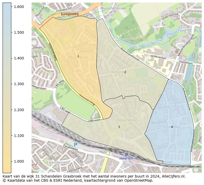 Kaart van de wijk 31 Schandelen Grasbroek met het aantal inwoners per buurt in 2024. Op deze pagina vind je veel informatie over inwoners (zoals de verdeling naar leeftijdsgroepen, gezinssamenstelling, geslacht, autochtoon of Nederlands met een immigratie achtergrond,...), woningen (aantallen, types, prijs ontwikkeling, gebruik, type eigendom,...) en méér (autobezit, energieverbruik,...)  op basis van open data van het centraal bureau voor de statistiek en diverse andere bronnen!