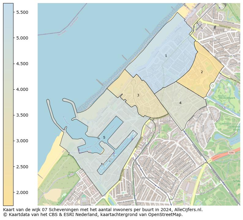 Kaart van de wijk 07 Scheveningen met het aantal inwoners per buurt in 2024. Op deze pagina vind je veel informatie over inwoners (zoals de verdeling naar leeftijdsgroepen, gezinssamenstelling, geslacht, autochtoon of Nederlands met een immigratie achtergrond,...), woningen (aantallen, types, prijs ontwikkeling, gebruik, type eigendom,...) en méér (autobezit, energieverbruik,...)  op basis van open data van het centraal bureau voor de statistiek en diverse andere bronnen!