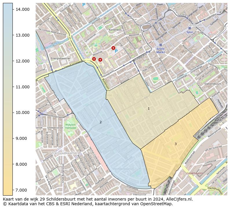 Kaart van de wijk 29 Schildersbuurt met het aantal inwoners per buurt in 2024. Op deze pagina vind je veel informatie over inwoners (zoals de verdeling naar leeftijdsgroepen, gezinssamenstelling, geslacht, autochtoon of Nederlands met een immigratie achtergrond,...), woningen (aantallen, types, prijs ontwikkeling, gebruik, type eigendom,...) en méér (autobezit, energieverbruik,...)  op basis van open data van het centraal bureau voor de statistiek en diverse andere bronnen!