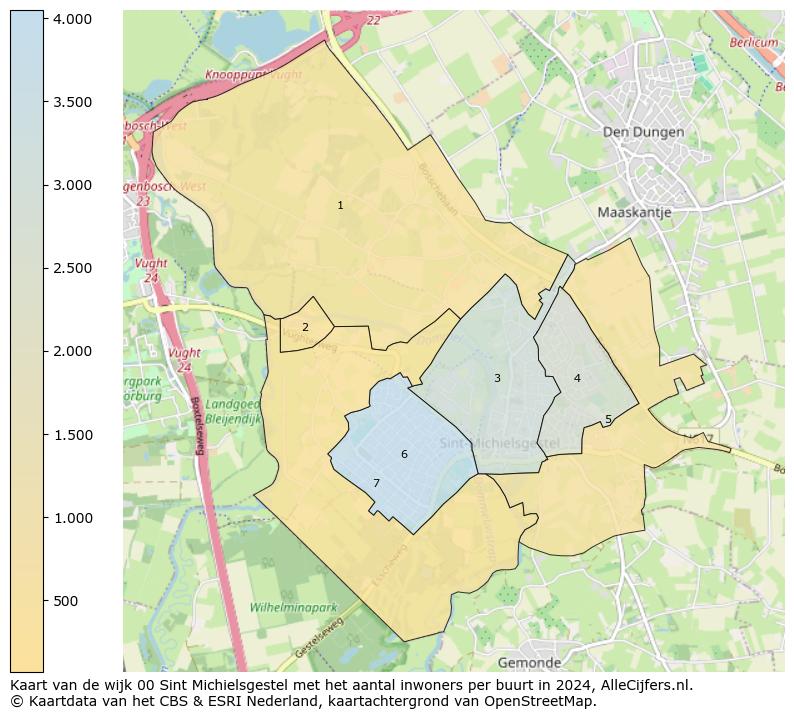 Kaart van de wijk 00 Sint Michielsgestel met het aantal inwoners per buurt in 2024. Op deze pagina vind je veel informatie over inwoners (zoals de verdeling naar leeftijdsgroepen, gezinssamenstelling, geslacht, autochtoon of Nederlands met een immigratie achtergrond,...), woningen (aantallen, types, prijs ontwikkeling, gebruik, type eigendom,...) en méér (autobezit, energieverbruik,...)  op basis van open data van het Centraal Bureau voor de Statistiek en diverse andere bronnen!