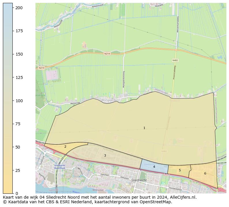 Kaart van de wijk 04 Sliedrecht Noord met het aantal inwoners per buurt in 2024. Op deze pagina vind je veel informatie over inwoners (zoals de verdeling naar leeftijdsgroepen, gezinssamenstelling, geslacht, autochtoon of Nederlands met een immigratie achtergrond,...), woningen (aantallen, types, prijs ontwikkeling, gebruik, type eigendom,...) en méér (autobezit, energieverbruik,...)  op basis van open data van het Centraal Bureau voor de Statistiek en diverse andere bronnen!