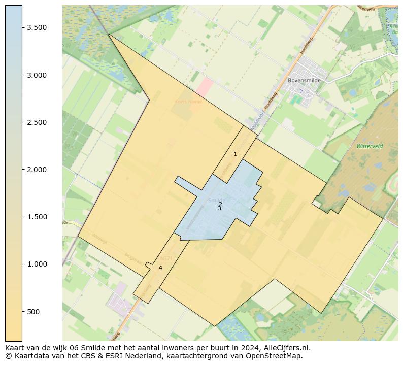 Kaart van de wijk 06 Smilde met het aantal inwoners per buurt in 2024. Op deze pagina vind je veel informatie over inwoners (zoals de verdeling naar leeftijdsgroepen, gezinssamenstelling, geslacht, autochtoon of Nederlands met een immigratie achtergrond,...), woningen (aantallen, types, prijs ontwikkeling, gebruik, type eigendom,...) en méér (autobezit, energieverbruik,...)  op basis van open data van het centraal bureau voor de statistiek en diverse andere bronnen!