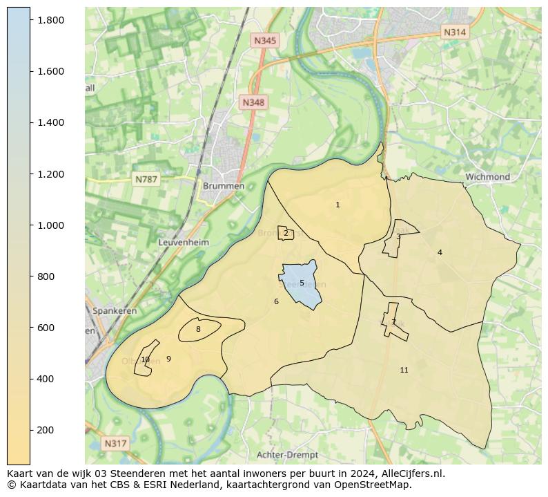 Kaart van de wijk 03 Steenderen met het aantal inwoners per buurt in 2024. Op deze pagina vind je veel informatie over inwoners (zoals de verdeling naar leeftijdsgroepen, gezinssamenstelling, geslacht, autochtoon of Nederlands met een immigratie achtergrond,...), woningen (aantallen, types, prijs ontwikkeling, gebruik, type eigendom,...) en méér (autobezit, energieverbruik,...)  op basis van open data van het centraal bureau voor de statistiek en diverse andere bronnen!