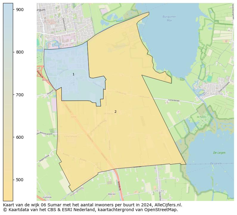 Kaart van de wijk 06 Sumar met het aantal inwoners per buurt in 2024. Op deze pagina vind je veel informatie over inwoners (zoals de verdeling naar leeftijdsgroepen, gezinssamenstelling, geslacht, autochtoon of Nederlands met een immigratie achtergrond,...), woningen (aantallen, types, prijs ontwikkeling, gebruik, type eigendom,...) en méér (autobezit, energieverbruik,...)  op basis van open data van het centraal bureau voor de statistiek en diverse andere bronnen!