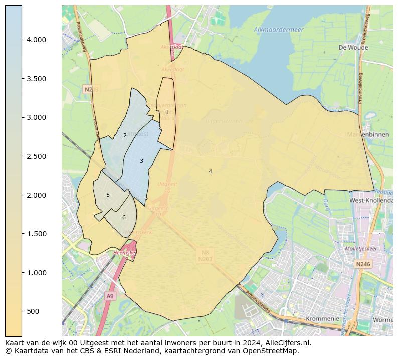 Kaart van de wijk 00 Uitgeest met het aantal inwoners per buurt in 2024. Op deze pagina vind je veel informatie over inwoners (zoals de verdeling naar leeftijdsgroepen, gezinssamenstelling, geslacht, autochtoon of Nederlands met een immigratie achtergrond,...), woningen (aantallen, types, prijs ontwikkeling, gebruik, type eigendom,...) en méér (autobezit, energieverbruik,...)  op basis van open data van het Centraal Bureau voor de Statistiek en diverse andere bronnen!