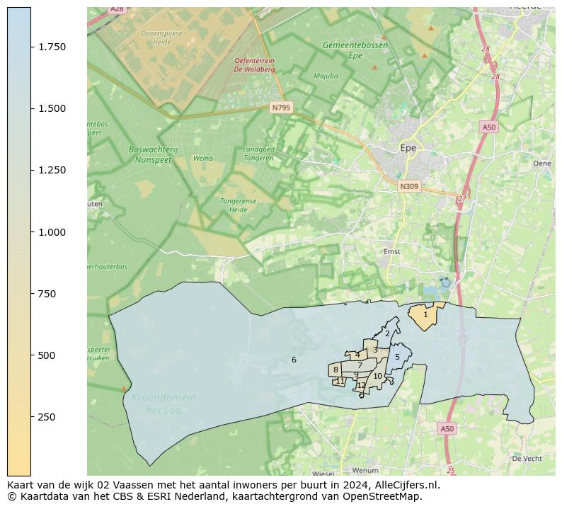 Kaart van de wijk 02 Vaassen met het aantal inwoners per buurt in 2024. Op deze pagina vind je veel informatie over inwoners (zoals de verdeling naar leeftijdsgroepen, gezinssamenstelling, geslacht, autochtoon of Nederlands met een immigratie achtergrond,...), woningen (aantallen, types, prijs ontwikkeling, gebruik, type eigendom,...) en méér (autobezit, energieverbruik,...)  op basis van open data van het centraal bureau voor de statistiek en diverse andere bronnen!