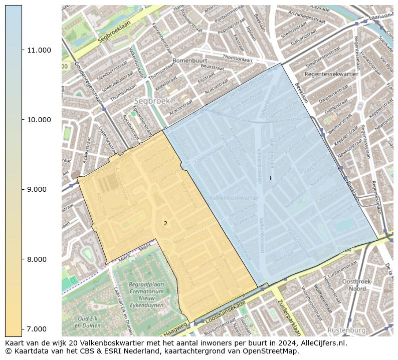 Kaart van de wijk 20 Valkenboskwartier met het aantal inwoners per buurt in 2024. Op deze pagina vind je veel informatie over inwoners (zoals de verdeling naar leeftijdsgroepen, gezinssamenstelling, geslacht, autochtoon of Nederlands met een immigratie achtergrond,...), woningen (aantallen, types, prijs ontwikkeling, gebruik, type eigendom,...) en méér (autobezit, energieverbruik,...)  op basis van open data van het centraal bureau voor de statistiek en diverse andere bronnen!