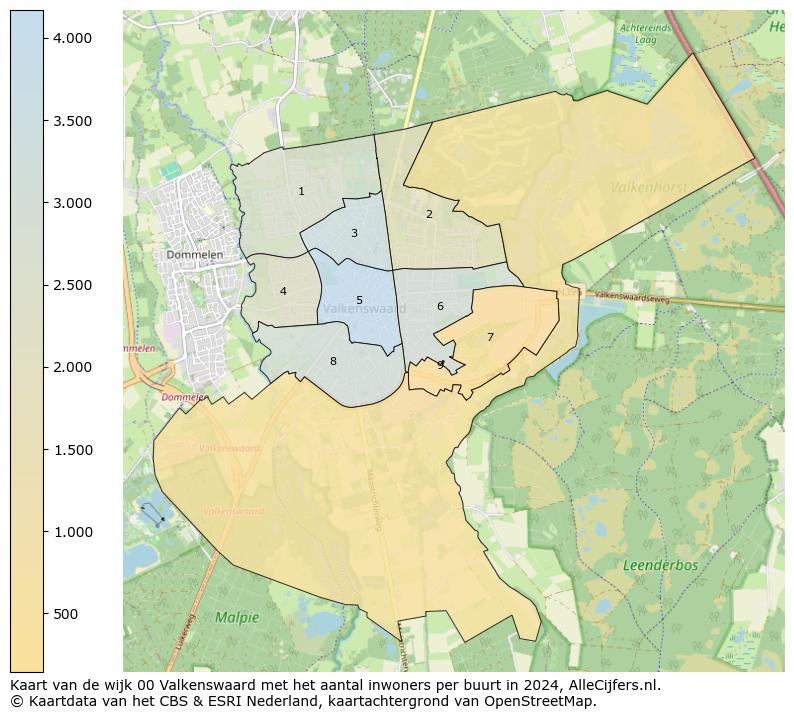 Kaart van de wijk 00 Valkenswaard met het aantal inwoners per buurt in 2024. Op deze pagina vind je veel informatie over inwoners (zoals de verdeling naar leeftijdsgroepen, gezinssamenstelling, geslacht, autochtoon of Nederlands met een immigratie achtergrond,...), woningen (aantallen, types, prijs ontwikkeling, gebruik, type eigendom,...) en méér (autobezit, energieverbruik,...)  op basis van open data van het Centraal Bureau voor de Statistiek en diverse andere bronnen!