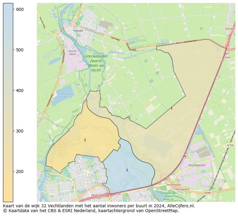 Kaart van de wijk 32 Vechtlanden met het aantal inwoners per buurt in 2024. Op deze pagina vind je veel informatie over inwoners (zoals de verdeling naar leeftijdsgroepen, gezinssamenstelling, geslacht, autochtoon of Nederlands met een immigratie achtergrond,...), woningen (aantallen, types, prijs ontwikkeling, gebruik, type eigendom,...) en méér (autobezit, energieverbruik,...)  op basis van open data van het centraal bureau voor de statistiek en diverse andere bronnen!