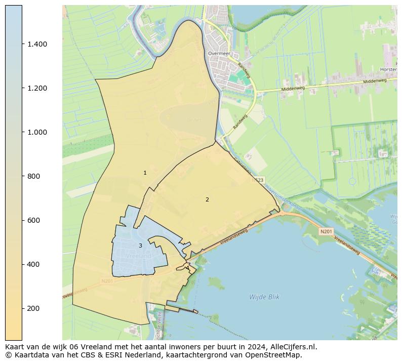 Kaart van de wijk 06 Vreeland met het aantal inwoners per buurt in 2024. Op deze pagina vind je veel informatie over inwoners (zoals de verdeling naar leeftijdsgroepen, gezinssamenstelling, geslacht, autochtoon of Nederlands met een immigratie achtergrond,...), woningen (aantallen, types, prijs ontwikkeling, gebruik, type eigendom,...) en méér (autobezit, energieverbruik,...)  op basis van open data van het centraal bureau voor de statistiek en diverse andere bronnen!