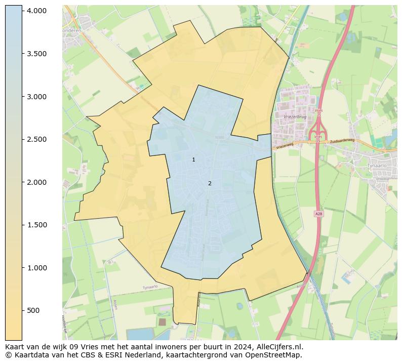 Kaart van de wijk 09 Vries met het aantal inwoners per buurt in 2024. Op deze pagina vind je veel informatie over inwoners (zoals de verdeling naar leeftijdsgroepen, gezinssamenstelling, geslacht, autochtoon of Nederlands met een immigratie achtergrond,...), woningen (aantallen, types, prijs ontwikkeling, gebruik, type eigendom,...) en méér (autobezit, energieverbruik,...)  op basis van open data van het centraal bureau voor de statistiek en diverse andere bronnen!