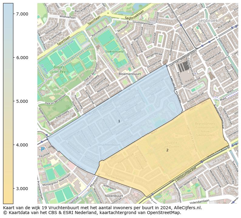 Kaart van de wijk 19 Vruchtenbuurt met het aantal inwoners per buurt in 2024. Op deze pagina vind je veel informatie over inwoners (zoals de verdeling naar leeftijdsgroepen, gezinssamenstelling, geslacht, autochtoon of Nederlands met een immigratie achtergrond,...), woningen (aantallen, types, prijs ontwikkeling, gebruik, type eigendom,...) en méér (autobezit, energieverbruik,...)  op basis van open data van het centraal bureau voor de statistiek en diverse andere bronnen!