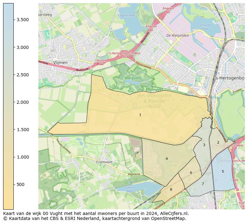 Kaart van de wijk 00 Vught met het aantal inwoners per buurt in 2024. Op deze pagina vind je veel informatie over inwoners (zoals de verdeling naar leeftijdsgroepen, gezinssamenstelling, geslacht, autochtoon of Nederlands met een immigratie achtergrond,...), woningen (aantallen, types, prijs ontwikkeling, gebruik, type eigendom,...) en méér (autobezit, energieverbruik,...)  op basis van open data van het centraal bureau voor de statistiek en diverse andere bronnen!